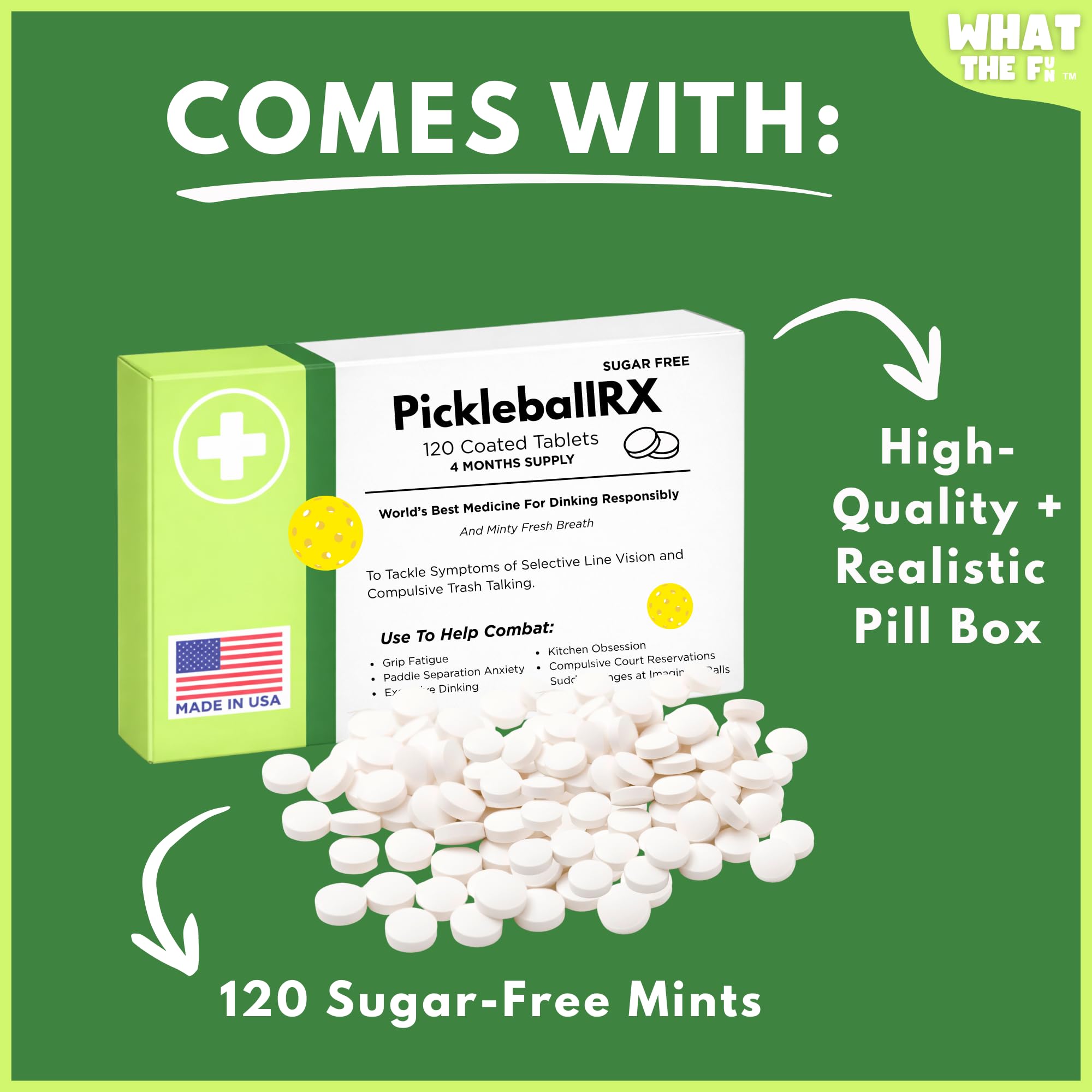 Funny Birthday Gag Gift 30th 40th 50th 60th 70th: Prescription Mints Box by What The Fun