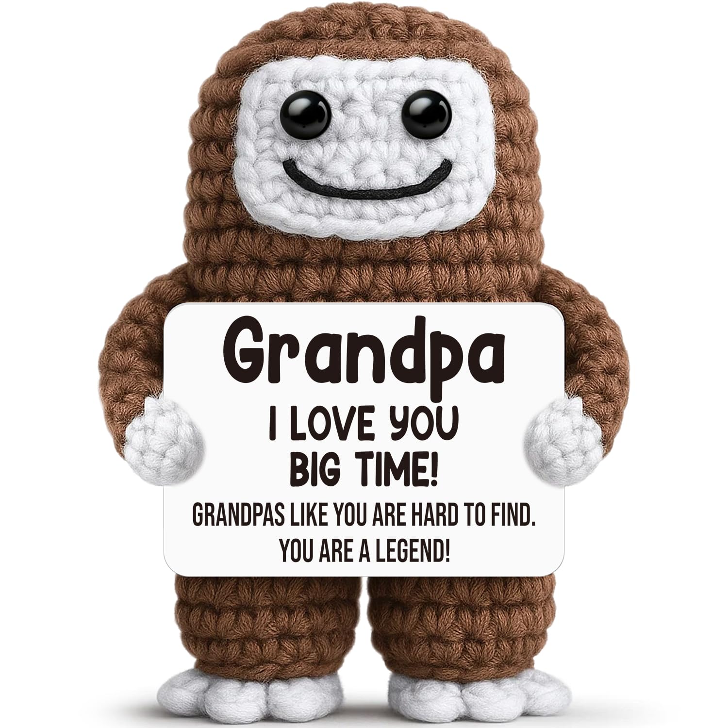 Funny Crochet Bigfoot Grandpa Gift by GwhyGifts - Handmade Keepsake for Grandfather
