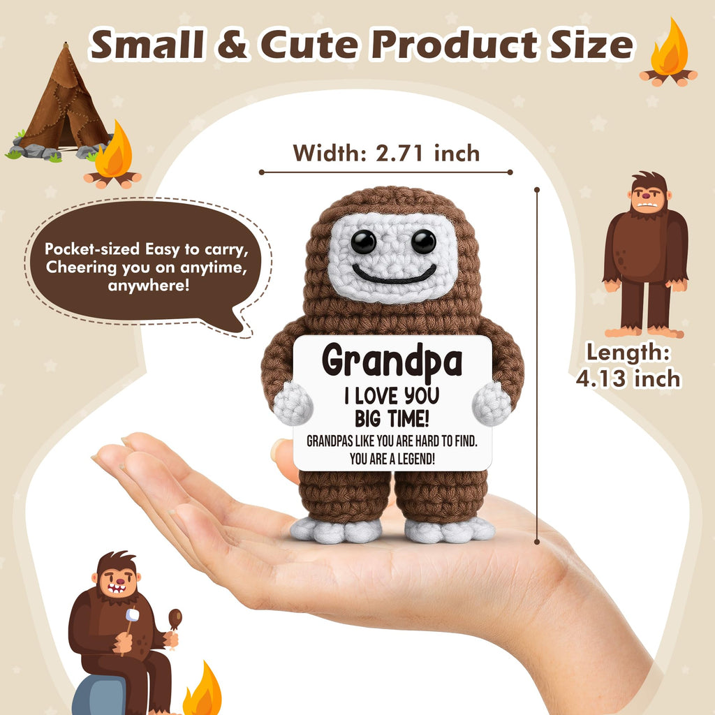 Funny Crochet Bigfoot Grandpa Gift by GwhyGifts - Handmade Keepsake for Grandfather