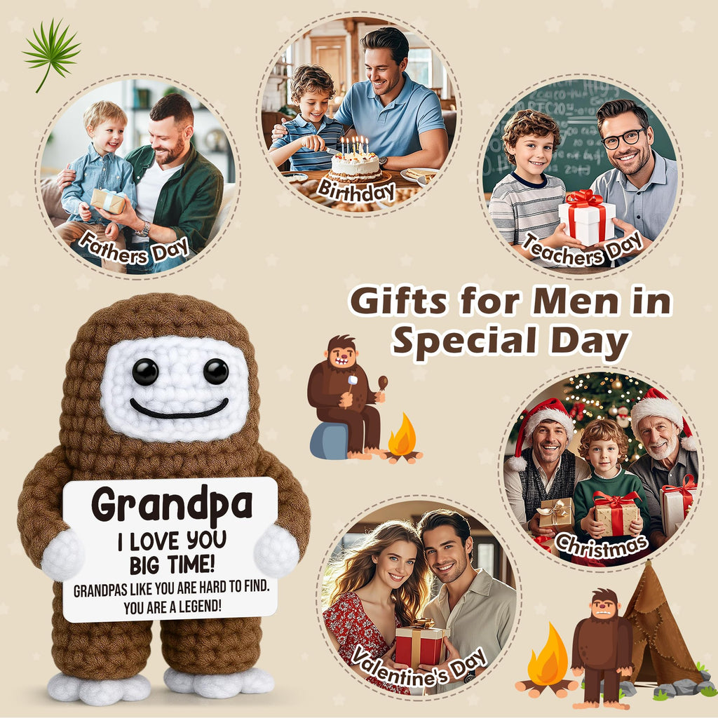 Funny Crochet Bigfoot Grandpa Gift by GwhyGifts - Handmade Keepsake for Grandfather