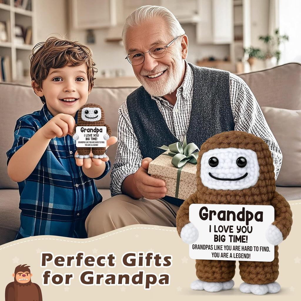 Funny Crochet Bigfoot Grandpa Gift by GwhyGifts - Handmade Keepsake for Grandfather