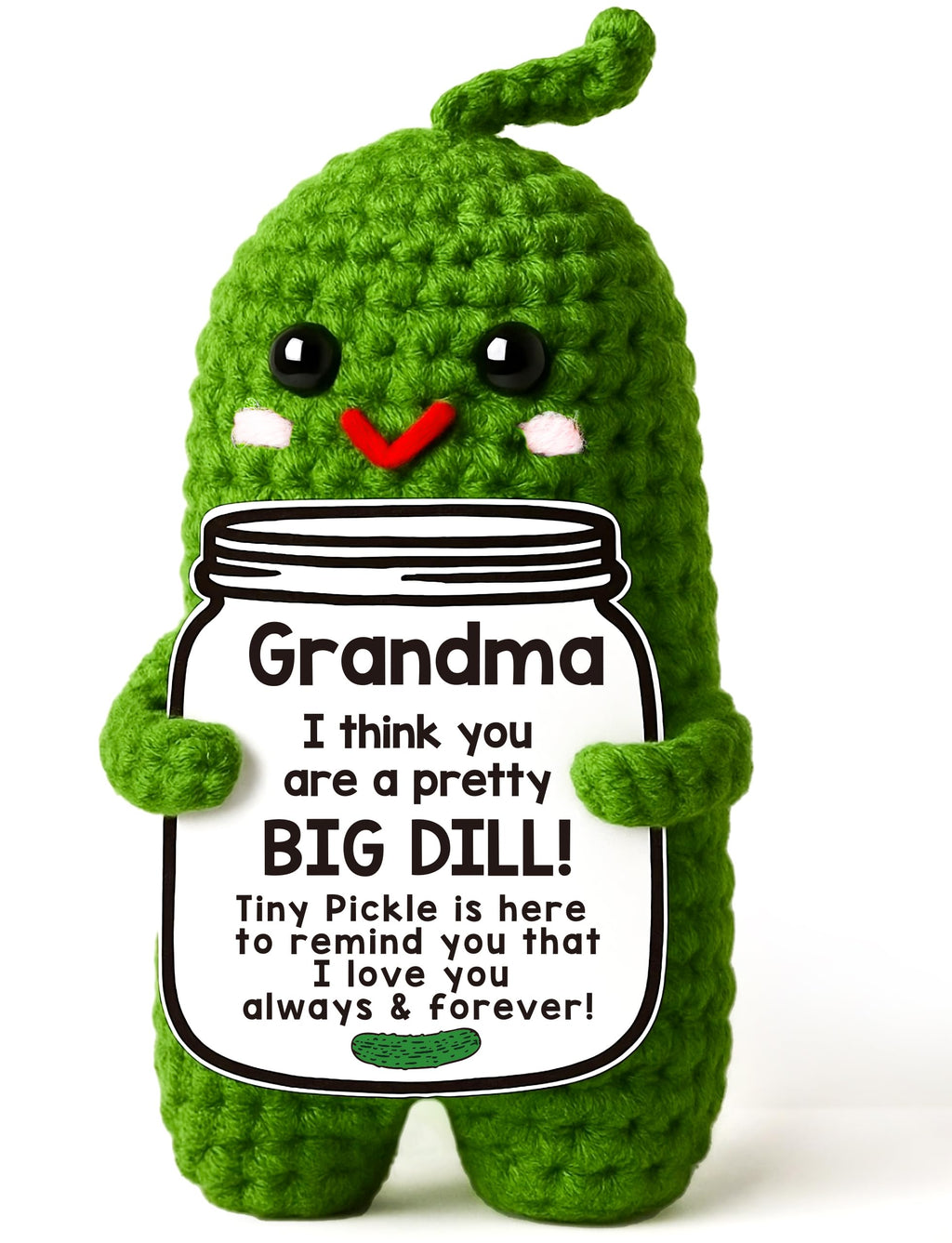 Funny Crochet Pickle Plush for Grandma - MAMAGIFTREE Big Dill Gift