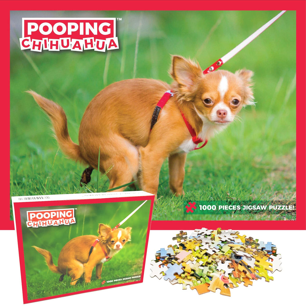 Funny Pooping Chihuahua 1000-Piece Jigsaw Puzzle - Hilarious Gag Gift for Dog Lovers