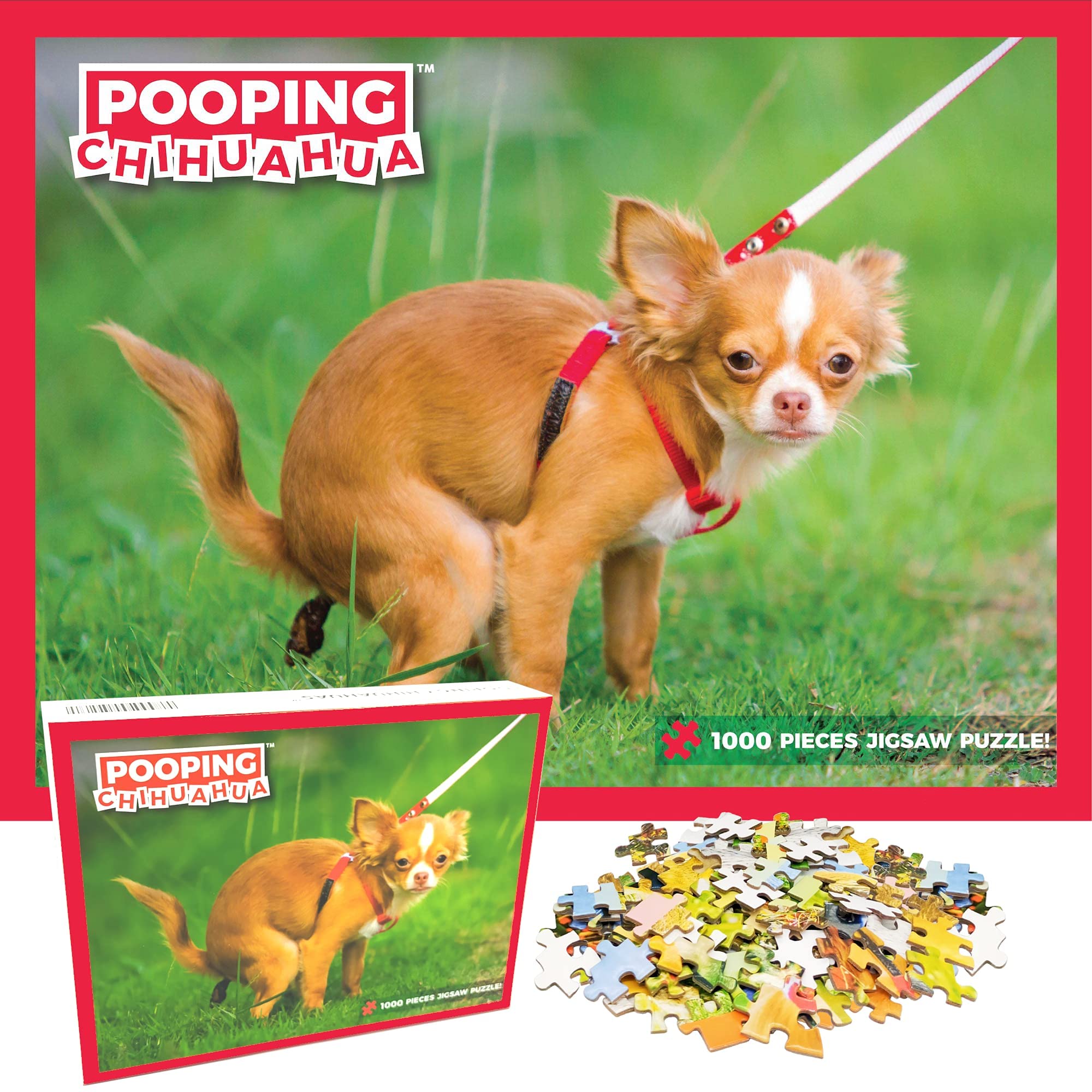 Funny Pooping Chihuahua 1000-Piece Jigsaw Puzzle - Hilarious Gag Gift for Dog Lovers