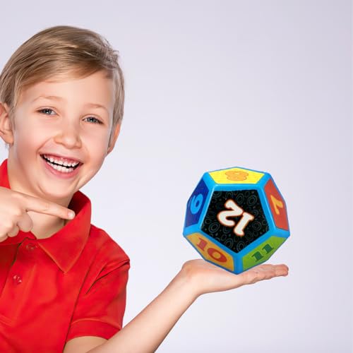 funnysquee 4.7 Inch 12-Sided Foam Dice – Large Dodecahedron for Board Games and Educational Play