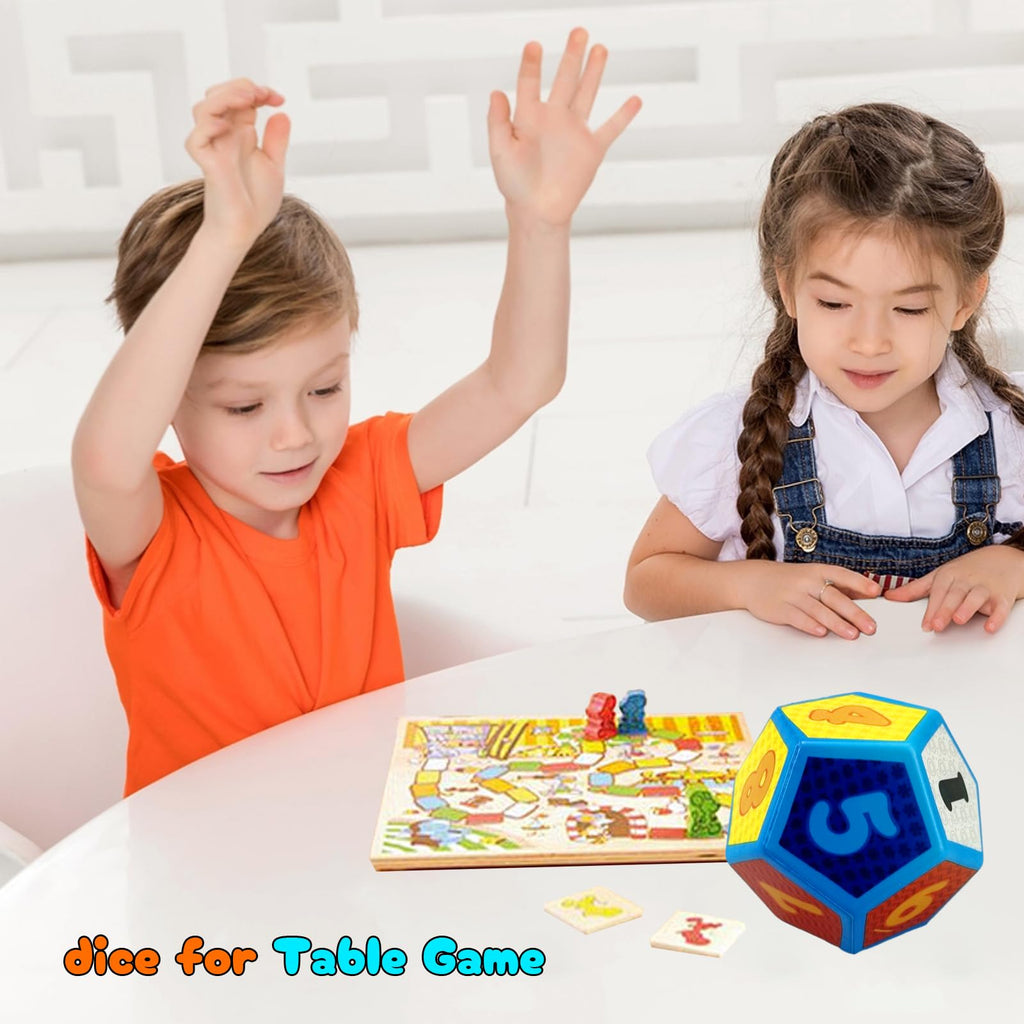 funnysquee 4.7 Inch 12-Sided Foam Dice – Large Dodecahedron for Board Games and Educational Play