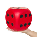 funnysquee 5.9-Inch Jumbo Foam Dice – Lucky Red Giant Toy for Game Nights & Learning