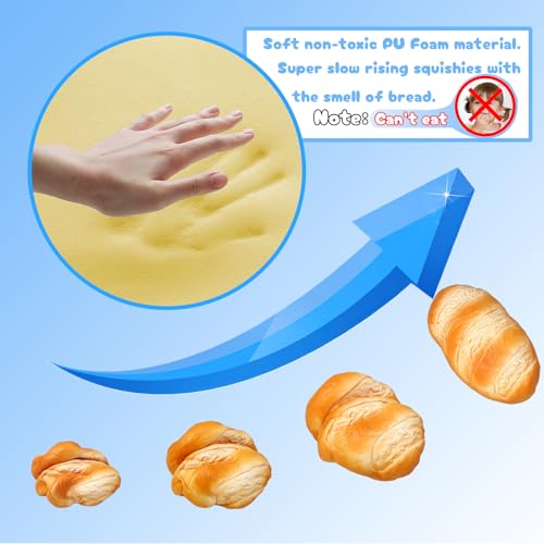 Funnysquee Slow Rising Bread Squishy Toy, Scented Baguette Stress Relief Squeeze for Kids