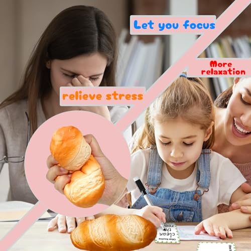 Funnysquee Slow Rising Bread Squishy Toy, Scented Baguette Stress Relief Squeeze for Kids