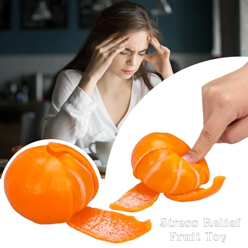 Funnysquee Tangerine Squishies Stress Relief Toy – Soft, Scented Orange Squeeze Toy for Kids and Adults