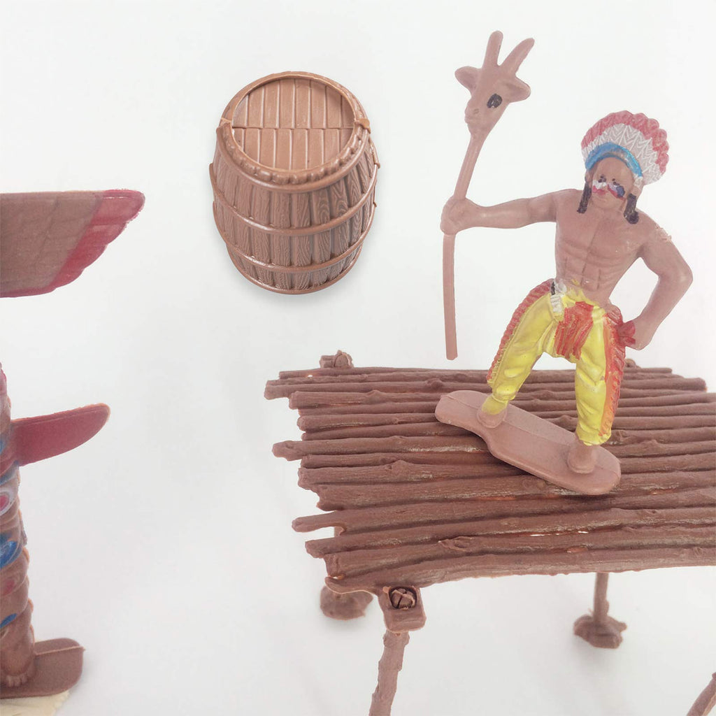 FUNSHOWCASE Native American Indian Figures Set of 15 – Miniature Toys for Dioramas, Sandbox, Fairy Gardens & Cake Toppers