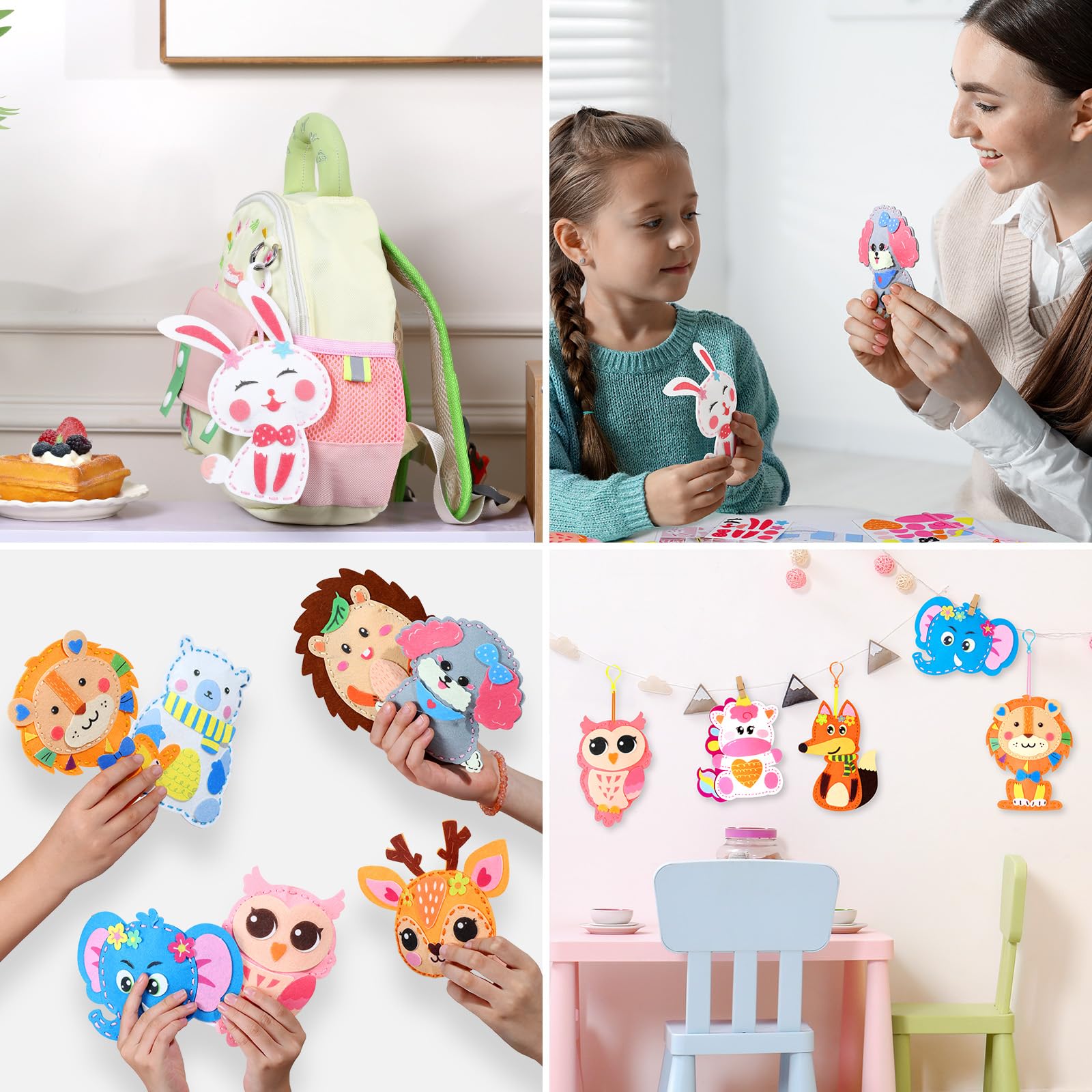 Funtopia Sewing Kit for Kids: 10 Easy Felt Animal Projects with Step-by-Step Guide – Beginner Sewing Craft for Ages 5-12