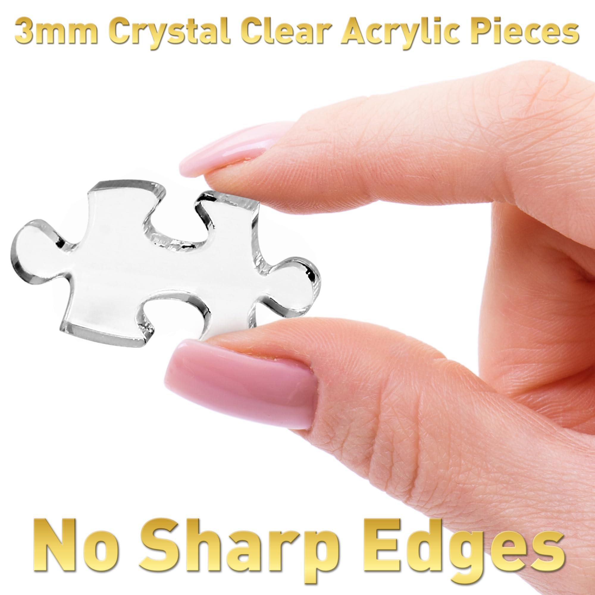 Funwares 100-Piece Clear Acrylic Puzzle – Insanely Hard Brain Teaser for Adults with False Edges