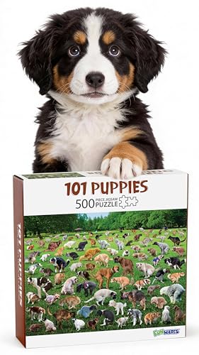 Funwares Original 101 Puppies Jigsaw Puzzle – 500 Piece Funny Dog Puzzle for Adults