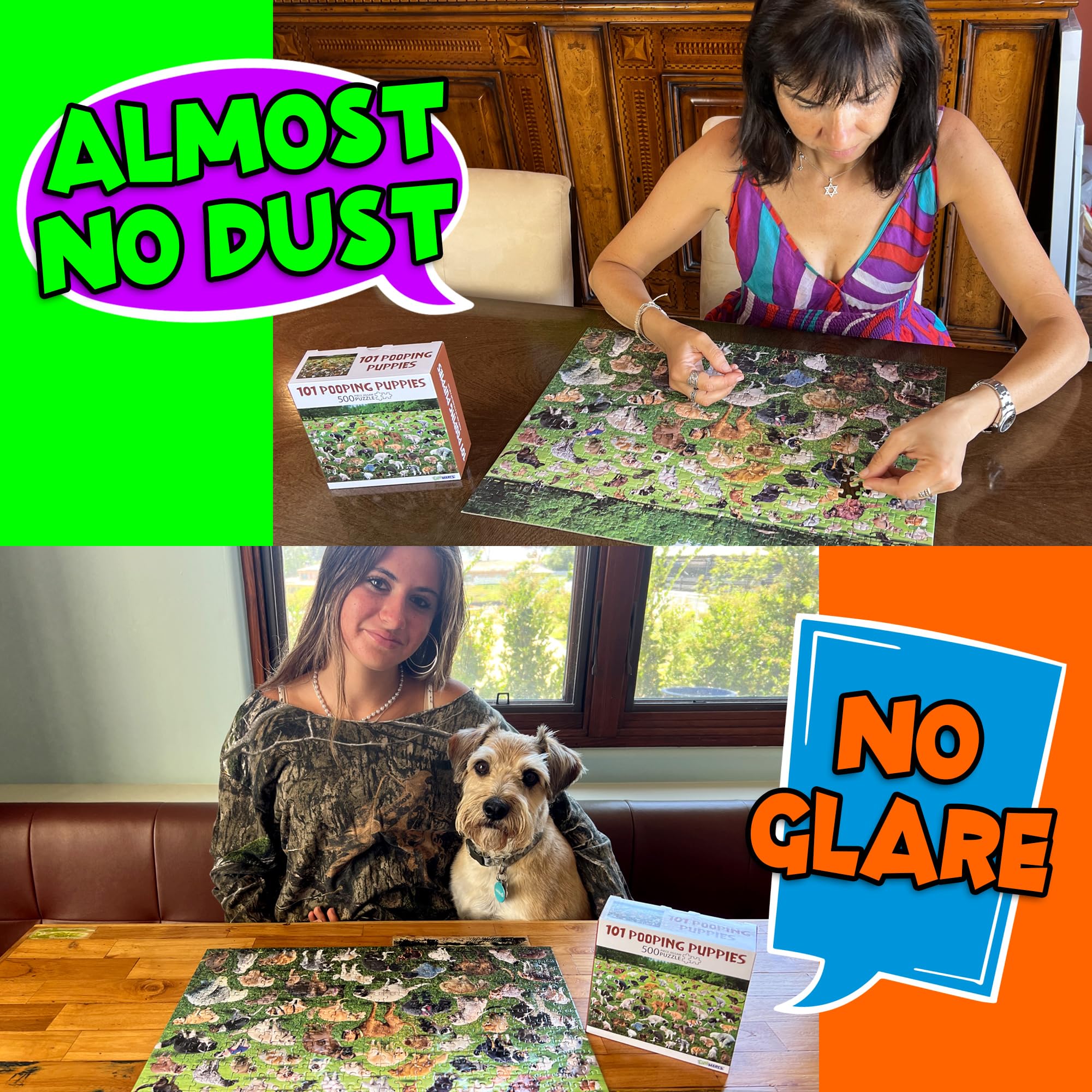 Funwares Original 101 Puppies Jigsaw Puzzle – 500 Piece Funny Dog Puzzle for Adults