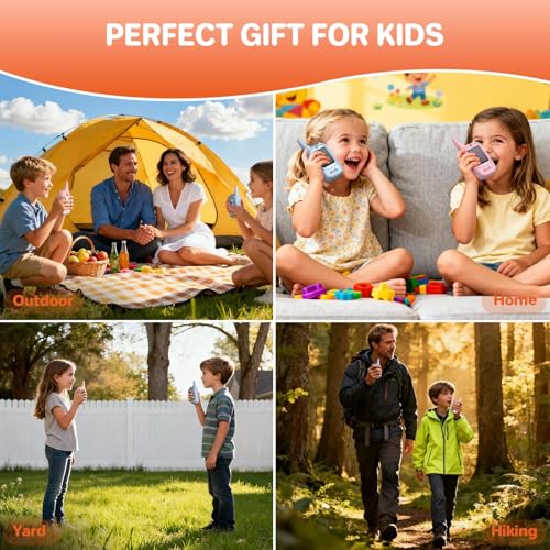 FUNYKICH Kids Video Walkie Talkies – 2 Pack with Unicorn Cases, Rechargeable, 350m Range, Voice Changer, for Ages 3-12