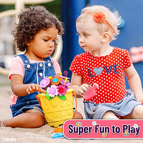 FUNZBO 46-Piece Flower Garden Building Toy Set – STEM Sorting & Stacking for Girls Ages 3-8