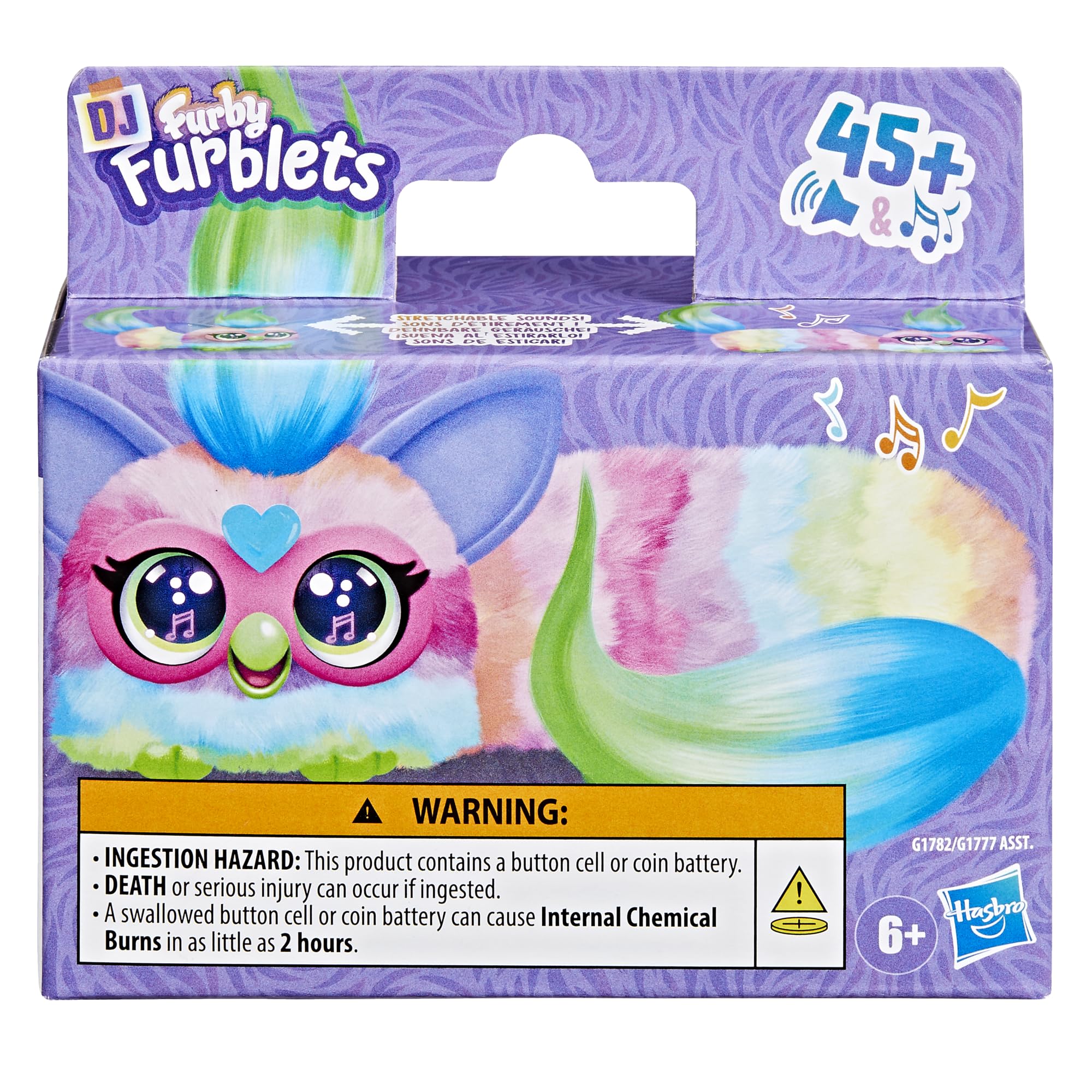 Furby DJ Furblets Can-Dee-Swirl Mini Electronic Plush Toy – Stretchy, Musical, and Speaks Furbish