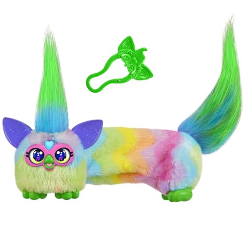 Furby DJ Furblets Can-Dee-Swirl Mini Electronic Plush Toy – Stretchy, Musical, and Speaks Furbish