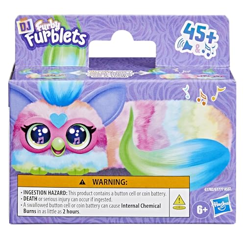 Furby DJ Furblets Can-Dee-Swirl Mini Electronic Plush Toy – Stretchy, Musical, and Speaks Furbish
