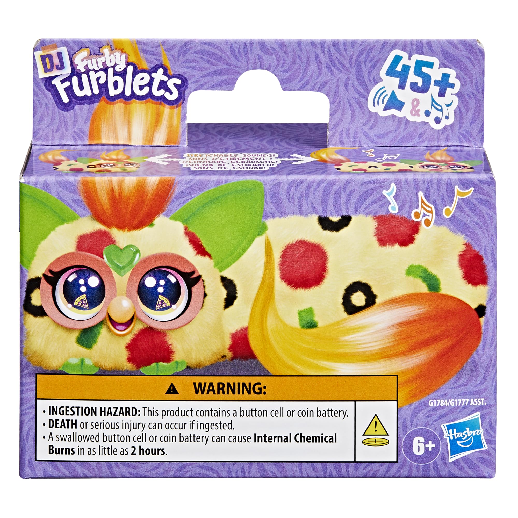 FURBY DJ Furblets Pepp-Oh-Roni: Stretchy Mini Plush Toy with Sound Effects and Furbish Language