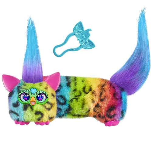 Furby DJ Furblets Rain-Bow-Kat Mini Electronic Plush Toy with Stretchable Sound Effects and Music