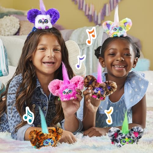 Furby Furblets Chee-Chee Mini Friend - Cheetah Print Electronic Plush Toy with 45+ Sounds, Keychain Clip, Ages 6+