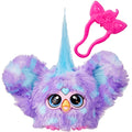 Furby Furblets Groo-Vee Mini Friend: Purple & Blue Plush with Keychain Clip, 45+ Sounds in Furbish, Ages 6+