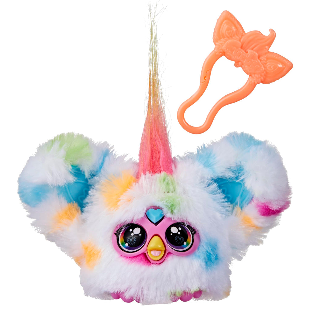 Furby Furblets Loo-Lay Mini Friend: Gamer Plush with 45+ Chiptune Sounds & Backpack Clip