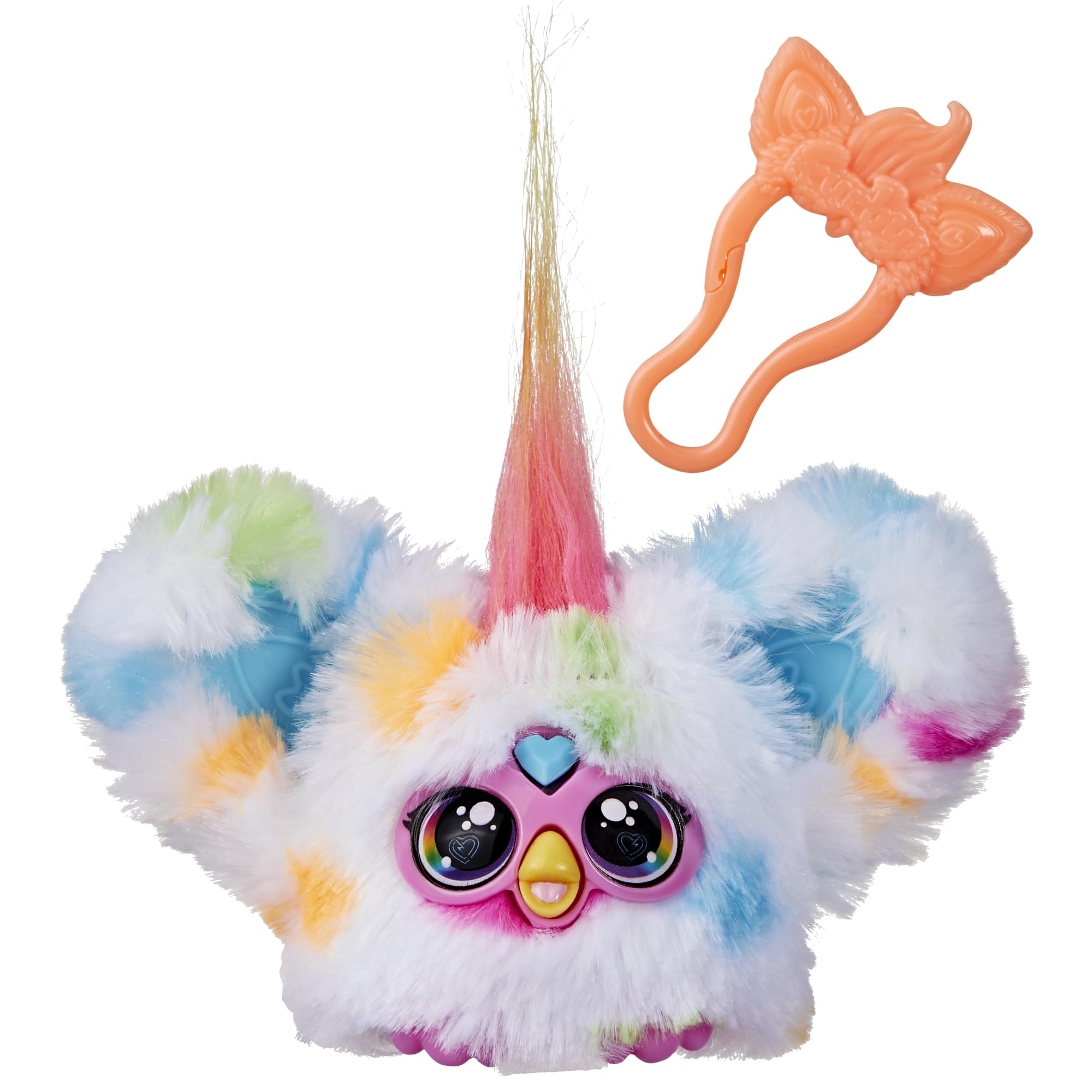 Furby Furblets Loo-Lay Mini Friend: Gamer Plush with 45+ Chiptune Sounds & Backpack Clip
