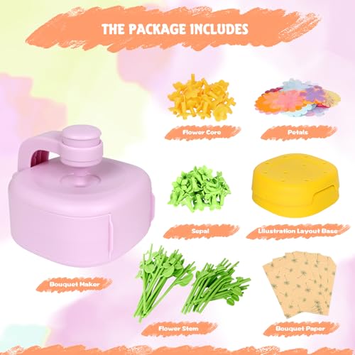 FURNIPLAS Flower Bouquet Toy - DIY Craft Kit for Kids Ages 4-8 with Wreath Components