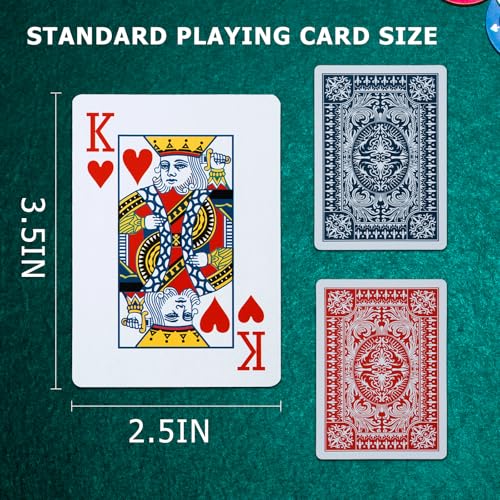 FURWEY 12-Pack Standard Playing Cards – Large Print, Red & Blue Backs for Poker, Blackjack, Euchre, Canasta