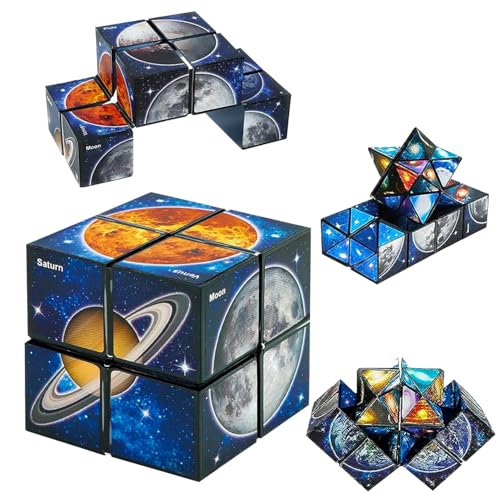 FUSHUI Star Cube Magic Cube 2 in 1 Set – Galaxy Infinity Cube Fidget Toy for Kids & Adults