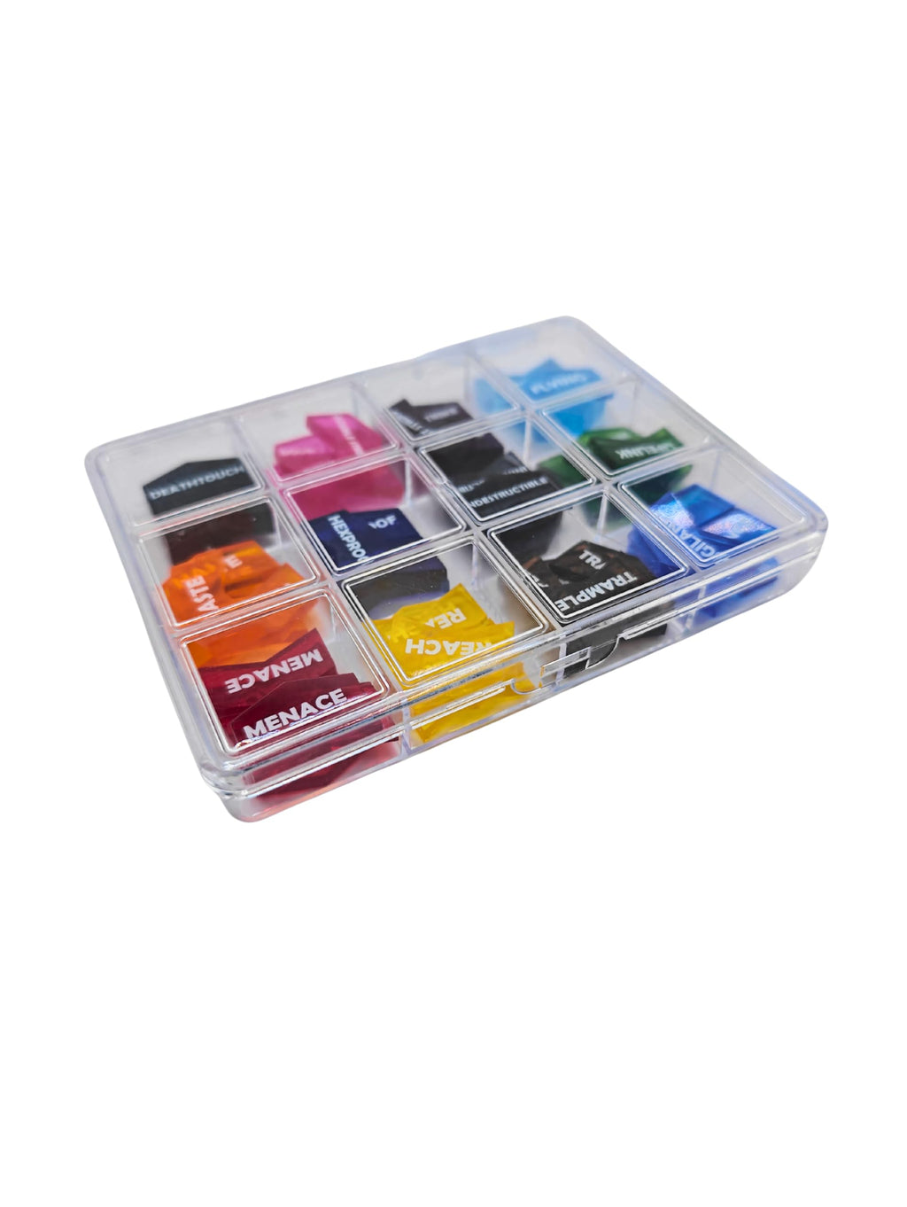 Futhark 72-Piece MTG Keyword Counter Set – Color-Coded Acrylic Tokens with Organizer Case, All 12 Key Abilities