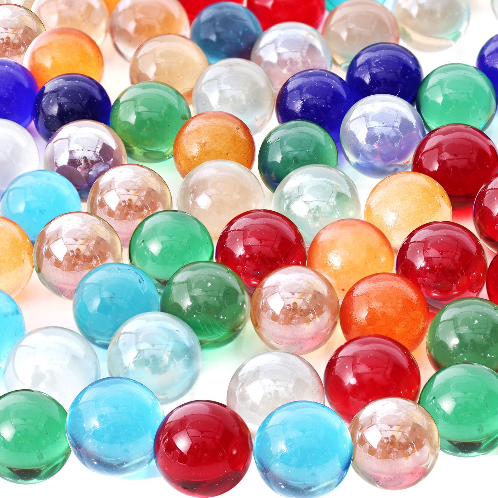 FUTUREPLUSX 150 Glass Marbles Bulk - 5/8 inch Colorful Marbles for Games, Decor & Gifts