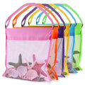 FUTUREPLUSX 6-Pack Mesh Beach Bags for Kids – Colorful Seashell Collecting Bags with Adjustable Strap