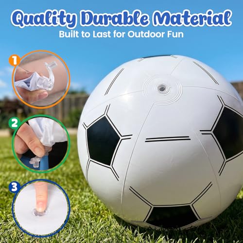 FUTUREPLUSX 8-Pack 12-Inch Inflatable Soccer Beach Balls for Kids - Burst-Resistant PVC Pool Toys & Party Favors