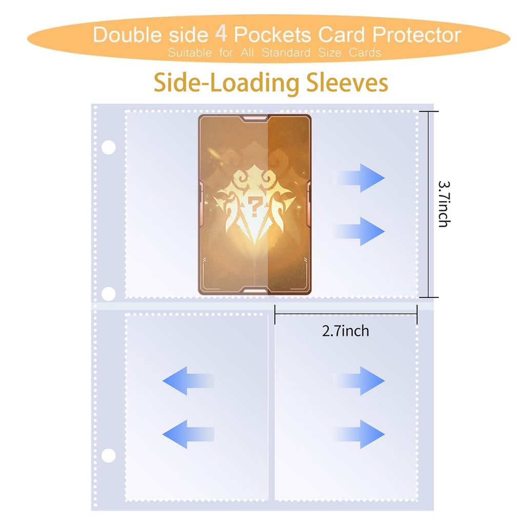 fweel Cool Dragon Trading Card Binder – 4-Pocket Zipper Binder with 400 Pockets for Standard Cards