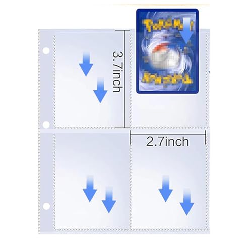 fweel Dragon Trading Card Binder - 4-Pocket Zipper Album Holds 400 Cards, Blue Dragon Design, PU Leather