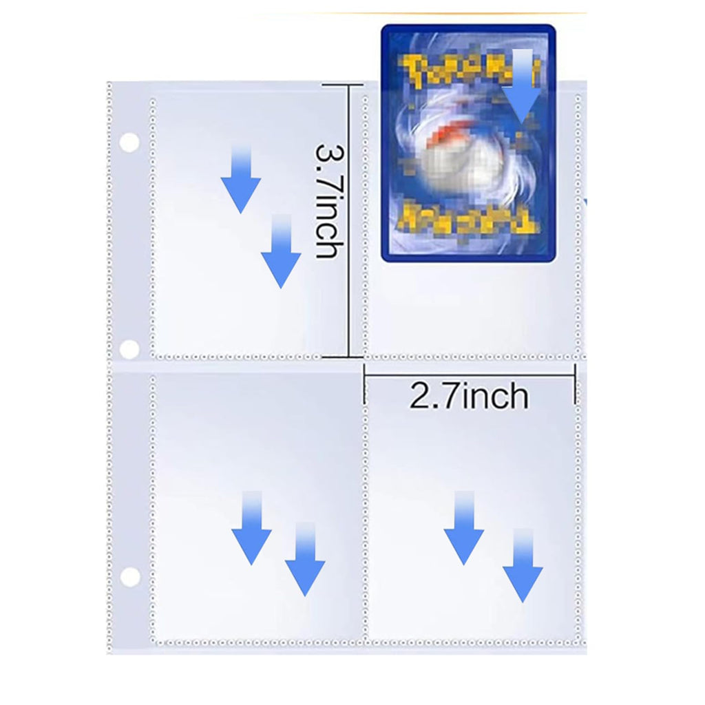 fweel Dragon Trading Card Binder - 4-Pocket Zipper Album Holds 400 Cards, Blue Dragon Design, PU Leather
