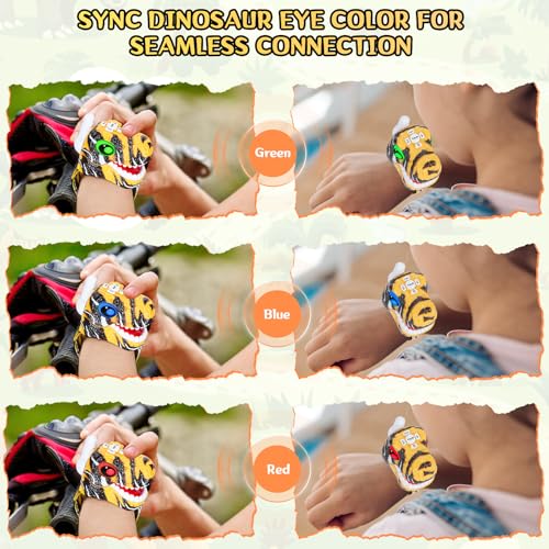 Fygurso Walkie Talkies for Kids 2 Pack - Yellow Dinosaur Design, 3280 ft Range, 48h Battery, Ages 3-8