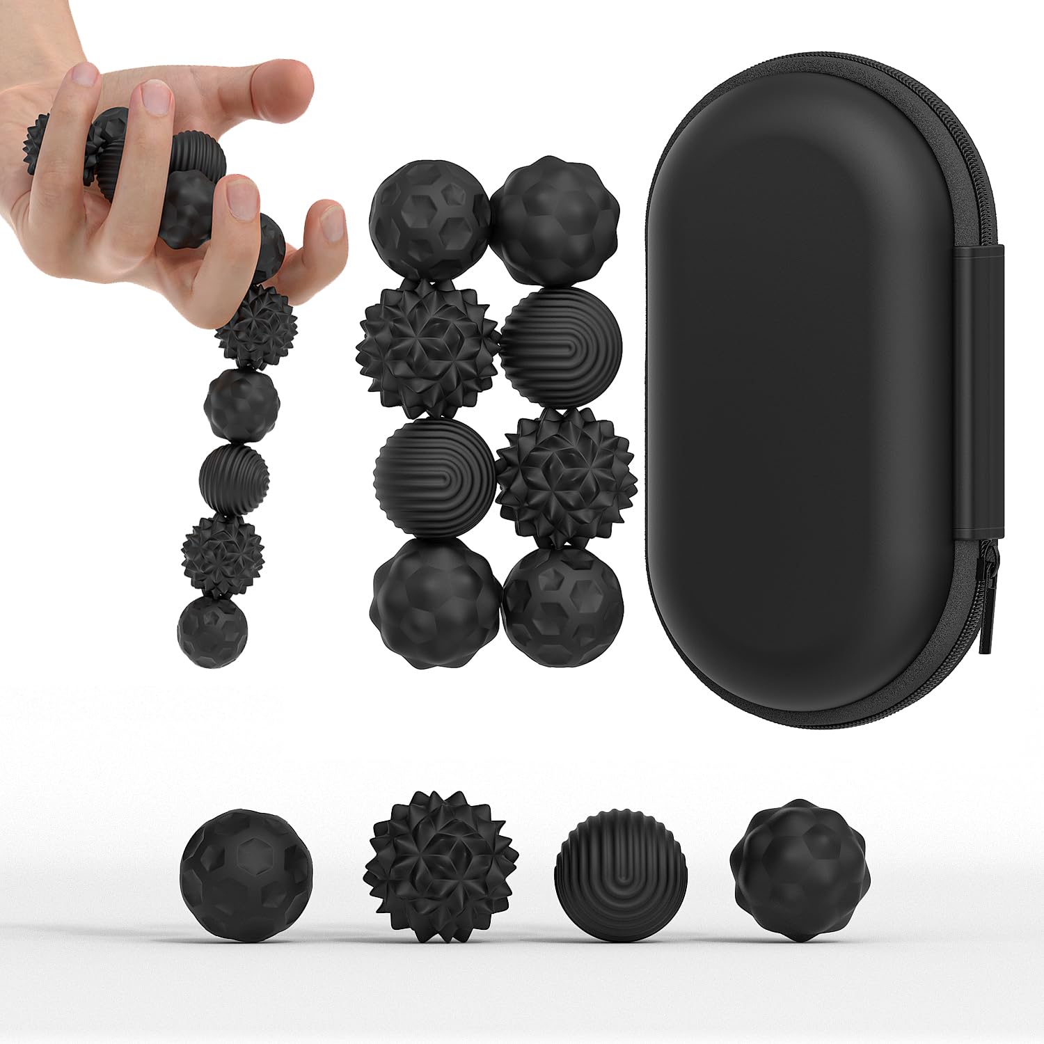FZChenrry Magnetic Fidget Ball Set – Silicone Sensory Stress Relief Toys for Adults and Teens with ADHD, Autism, or Anxiety (2-Pack with Storage Box)