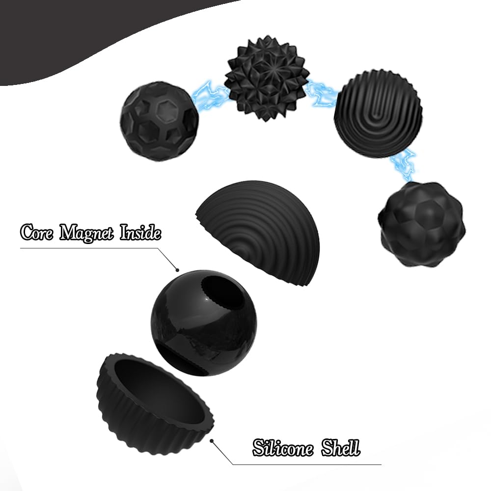 FZChenrry Magnetic Fidget Ball Set – Silicone Sensory Stress Relief Toys for Adults and Teens with ADHD, Autism, or Anxiety (2-Pack with Storage Box)