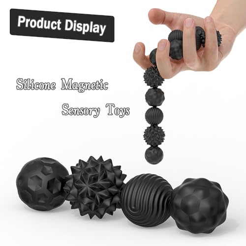 FZChenrry Magnetic Fidget Ball Set – Silicone Sensory Stress Relief Toys for Adults and Teens with ADHD, Autism, or Anxiety (2-Pack with Storage Box)