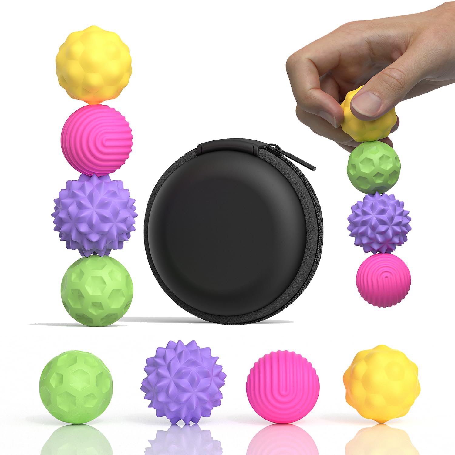 FZChenrry Silicone Magnetic Fidget Balls - Stress Relief Toy for Anxiety, ADHD, Autism - Quiet Sensory Toy for Adults & Teens