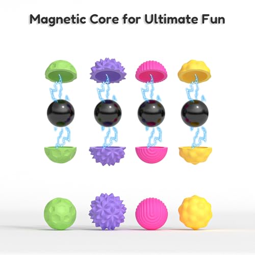 FZChenrry Silicone Magnetic Fidget Balls - Stress Relief Toy for Anxiety, ADHD, Autism - Quiet Sensory Toy for Adults & Teens