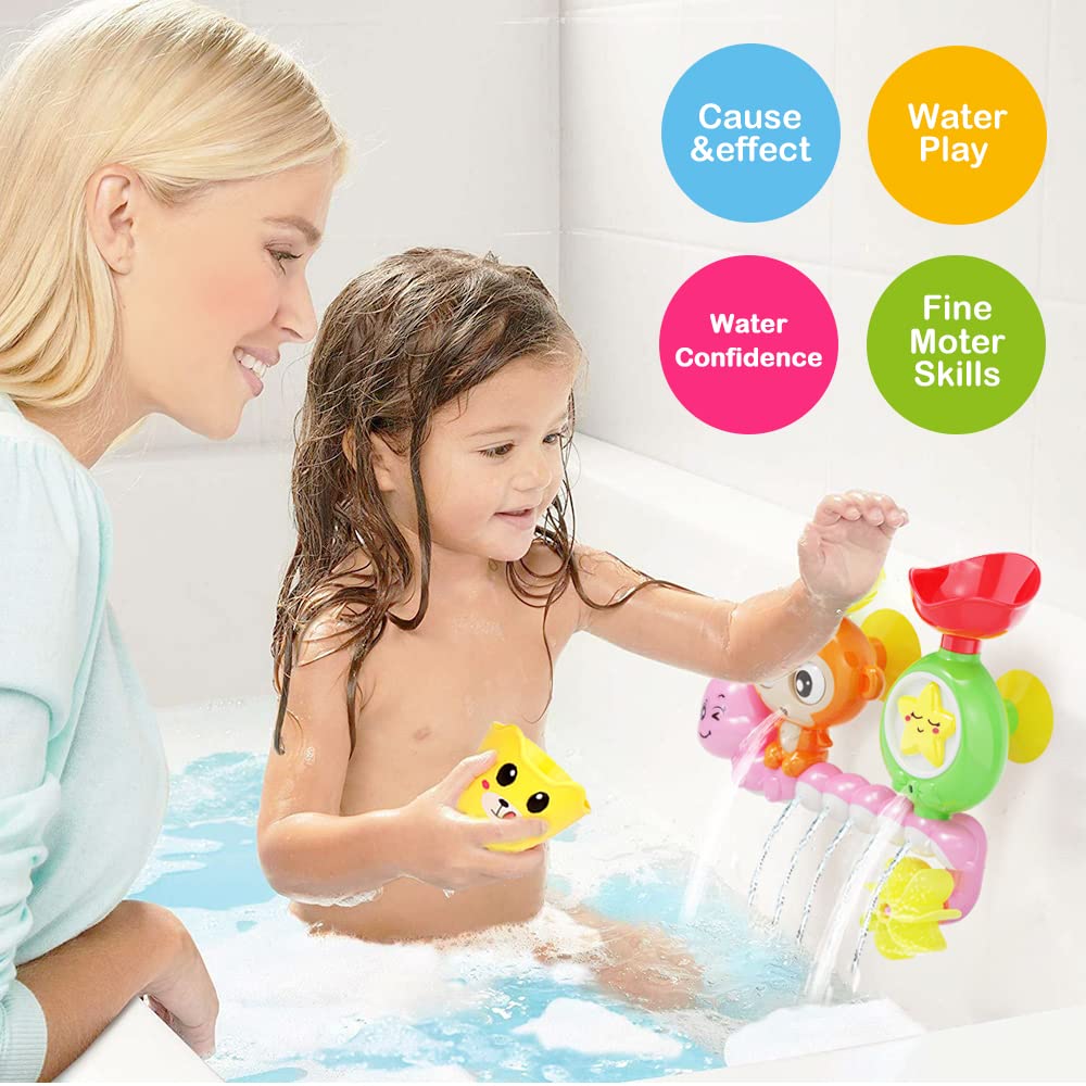 G-WACK Bath Toy for Toddlers 1-3: Monkey & Caterpillar Water Toy with Suction Cups – BPA Free, No Batteries