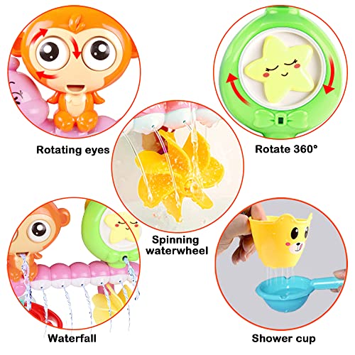 G-WACK Bath Toy for Toddlers 1-3: Monkey & Caterpillar Water Toy with Suction Cups – BPA Free, No Batteries
