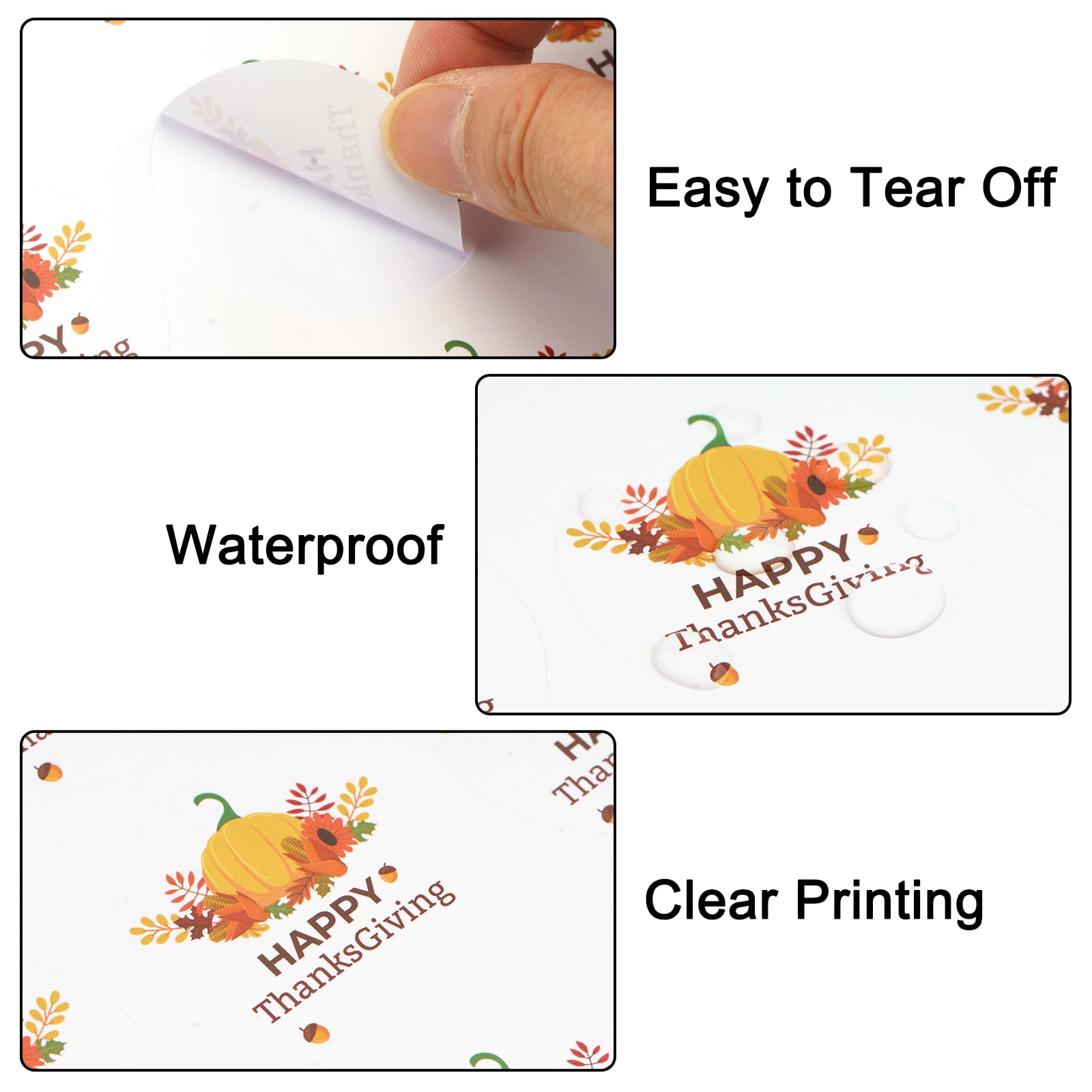 G2PLUS Happy Thanksgiving Stickers 60PCS - 2 Inch Round Fall Pumpkin Envelope Seals for Gifts