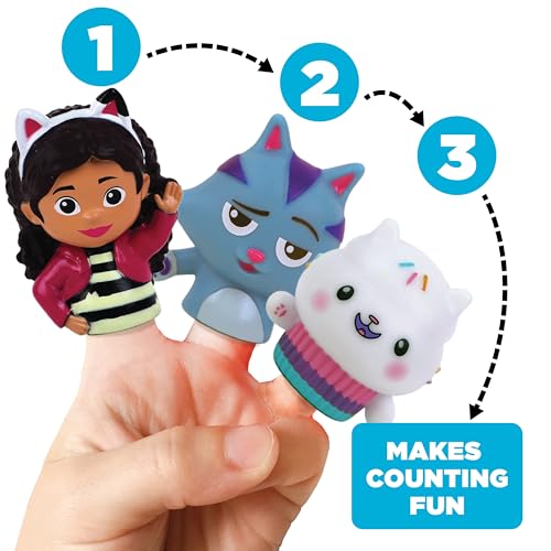 Gabby's Dollhouse Bath Finger Puppets – 10 Waterproof PVC Puppets for Bath, Pool, Story Time & Party Favors